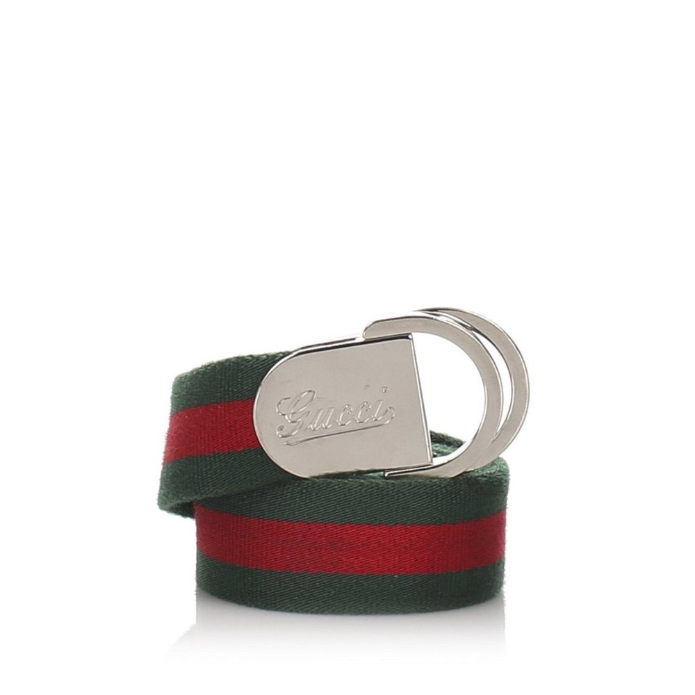 Gucci Web Belt with Gucci Buckle in Green - Picture 4 of 6